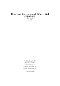Reaction kinetics and differential equations