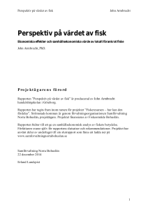 Perspektiv på värdet av fisk - Samförvaltning Norra Bohuslän