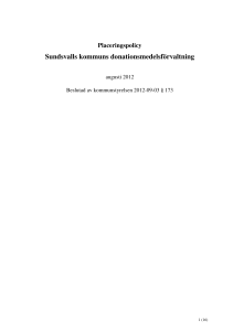 Placeringspolicy Sundsvalls kommuns donationsmedelsförvaltning
