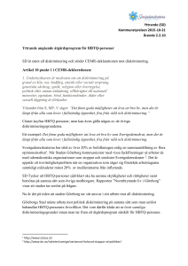 Yttrande SD Åtgärdsprogram diskriminering KS 2015