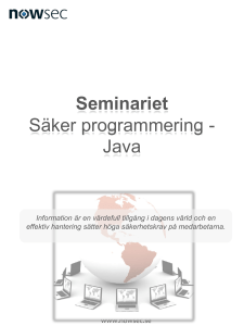 Säker programmering - Java