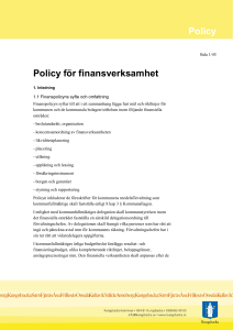Policy Policy för finansverksamhet