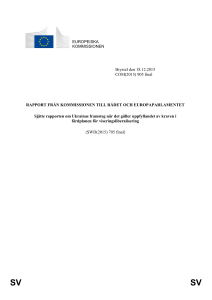 I. INLEDNING Dialogen om viseringsliberalisering mellan EU och