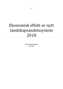 Ekonomisk effekt av nytt landskapsandelssystem 2018