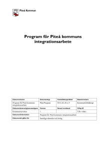 Program för Piteå kommuns integrationsarbete