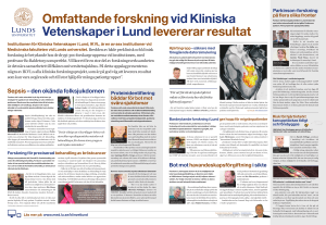 Omfattande forskningvid Kliniska Vetenskaper i Lund levererar resultat