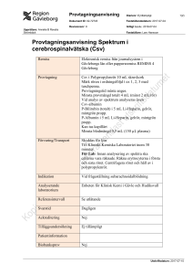 Provtagningsanvisning Spektrum i cerebrospinalvätska (Csv)