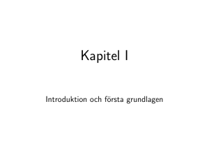 Kapitel I - Introduktion och första grundlagen