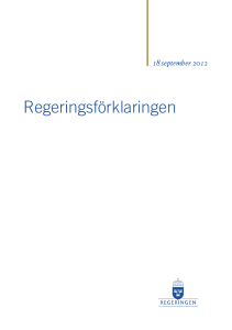 Regeringsförklaringen, 18 september 2012