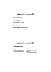 Immunologisk metodik Immunologisk metodik