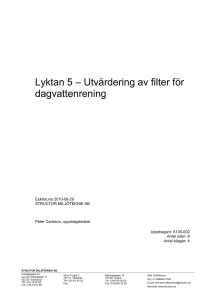 Lyktan 5 – Utvärdering av filter för dagvattenrening