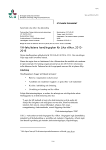 VH-fakultetens handlingsplan för Lika villkor, 2013-2016