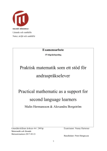 Praktisk matematik som ett stöd för andraspråkselever Practical