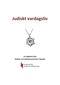Judiskt vardagsliv - Institutet för språk och folkminnen