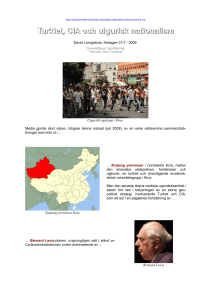 Uighur Nationalism, Turkey and the CIA