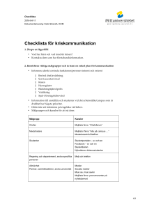 Checklista för kriskommunikation