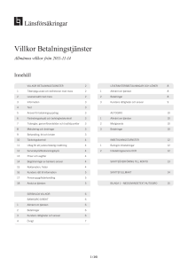 Villkor Betalningstjänster