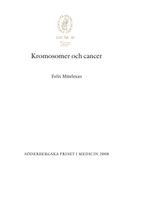 Kromosomer och cancer - Torsten Söderbergs Stiftelse