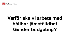Varför gender budgeting?