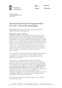 Minnesanteckningar Textgruppsmöte 2012-05