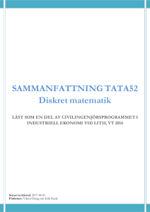 Sammanfattning TATA52 Diskret matematik