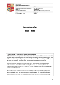Integrationsplan 2016 – 2020