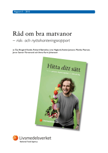 Råd om bra matvanor - Risk