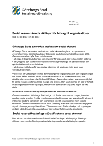 Social resursförvaltnings riktlinjer för bidrag till social ekonomi