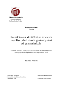 Swedish teachers identification of students with