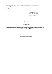 519 slutlig 2001/0213 (CNS) Förslag till RcDETS BESLUT om