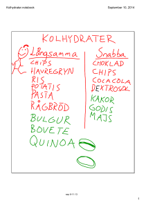 Kolhydrater.notebook 1 September 10, 2014