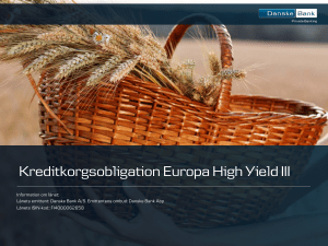 Kreditkorgsobligation Europa High Yield III