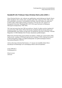 Handskrift 124. Professor Claes-Christian Elerts