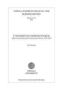 uppsala papers in financial and business history i