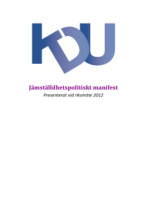 Jämställdhetspolitiskt manifest - Kristdemokratiska Ungdomsförbundet