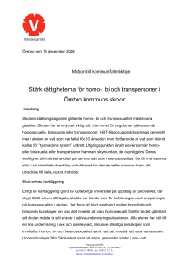 Stärk rättigheterna för homo-, bi och transpersoner i Örebro