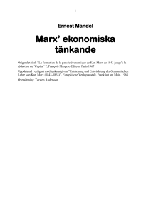 Marx` ekonomiska tänkande
