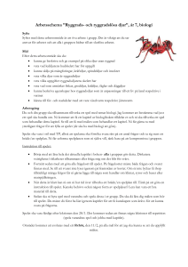 Arbetsschema ”Ryggrads- och ryggradslösa djur”, år 7, biologi Syfte