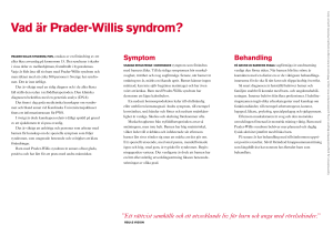 vad är Prader-Willis syndrom? - Riksförbundet för Rörelsehindrade