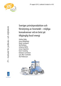 Sveriges primärproduktion och försörjning av livsmedel: möjliga