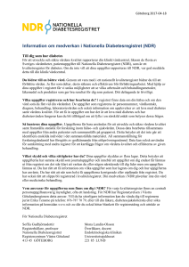 Information om medverkan i Nationella Diabetesregistret (NDR)