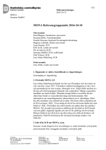 MONA Referensgruppsmöte 2016-10-10