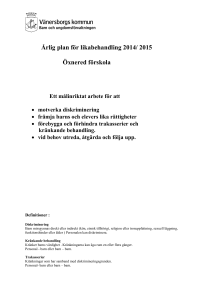 Årlig plan för likabehandling 2014/ 2015 Öxnered förskola