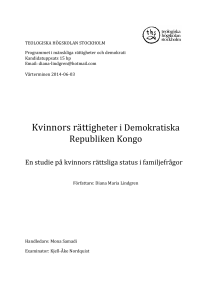 Kvinnors rättigheter i Demokratiska Republiken Kongo