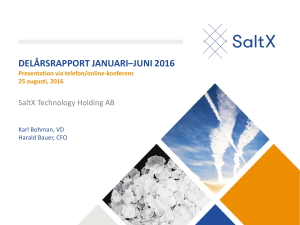 SaltX Technologies Holding AB