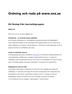 Ordning och reda på www.sns.se