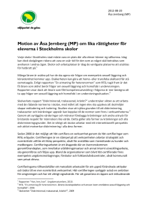 Motion av Åsa Jernberg (MP) om lika rättigheter för