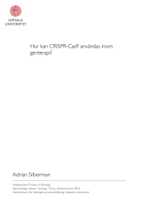 Hur kan CRISPR-Cas9 användas inom genterapi? Adrian Silberman