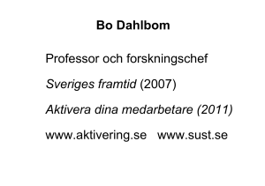 Bo Dahlbom - Framtid och Trender