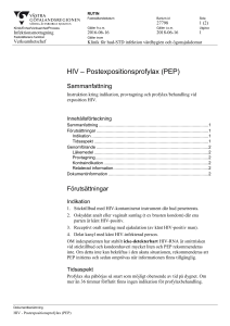 HIV - Postexpositionsprofylax (PEP)